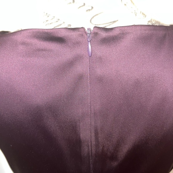 Ralph Lauren Deep Purple Satin Cocktail Dress/Ruched Waist/Size 6 - Picture 9 of 14